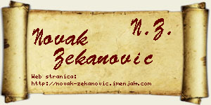 Novak Zekanović vizit kartica